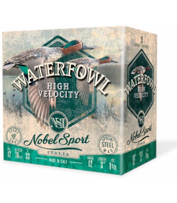 Cal.12 Steel Waterfowl High Velocity 33g Φυσίγγια Κυνηγίου Nobel Sport Italia - tokatlis.gr