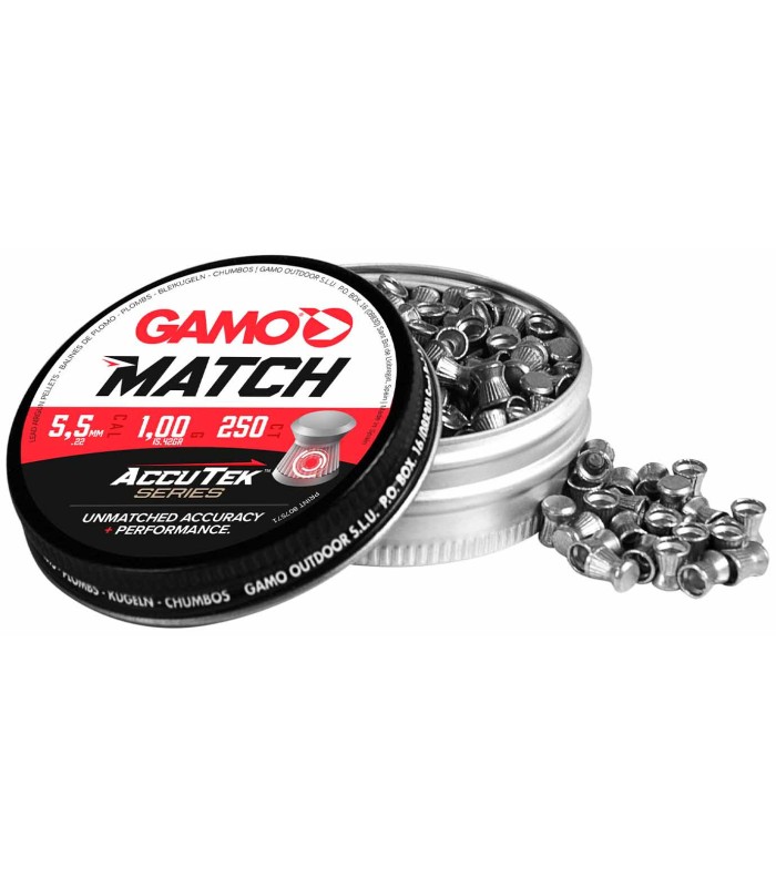 Gamo Βλήματα Match Accutek (250) Ποτ.Επίπεδο 5.5mm - tokatlis.gr