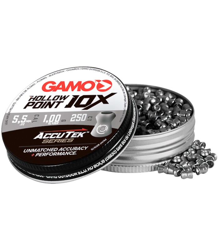 Gamo Βλήματα 10x Hollow Point Accutek (250) 5.5mm - tokatlis.gr