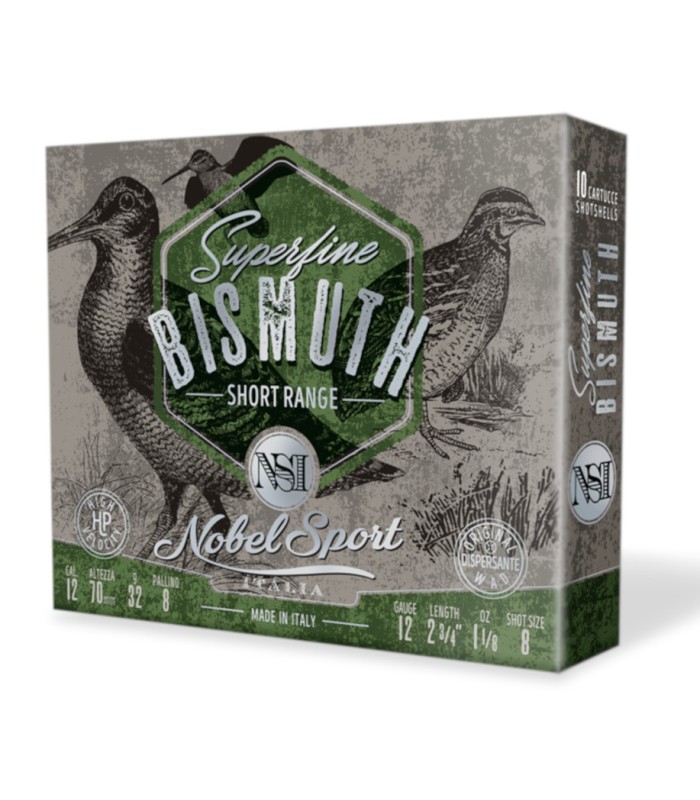 Cal.12 Short Range Superfine Bismuth 32g Φυσίγγια Κυνηγίου Nobel Sport Italia - tokatlis.gr