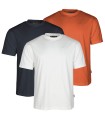 Pinewood 5447 3-Pack T-Shirt Μπλουζάκια White/Pine/B.Orange