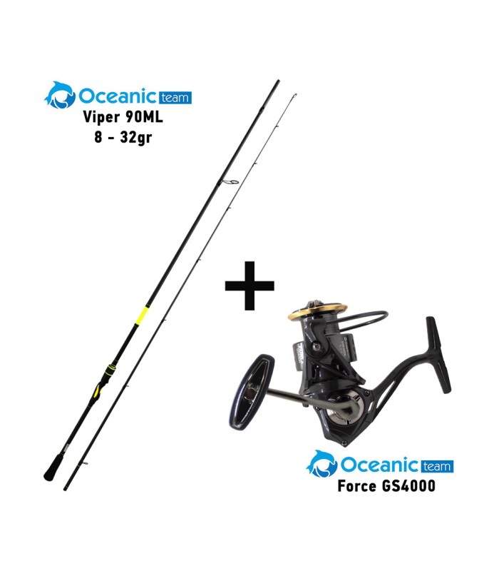 Combo Spinning Oceanic Team Viper 90ML / 8-32gr + Oceanic Team Force GS4000 - tokatlis.gr