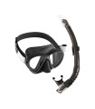 Cressi Fiji + Gamma Combo Black/Black - Σετ Μάσκα και Αναπνευστήρας