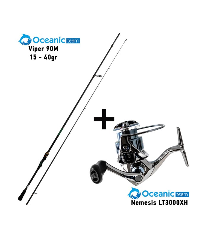 Combo Spinning Oceanic Team Viper 90M / 15-40gr + Oceanic Team Nemesis LT3000XH - tokatlis.gr