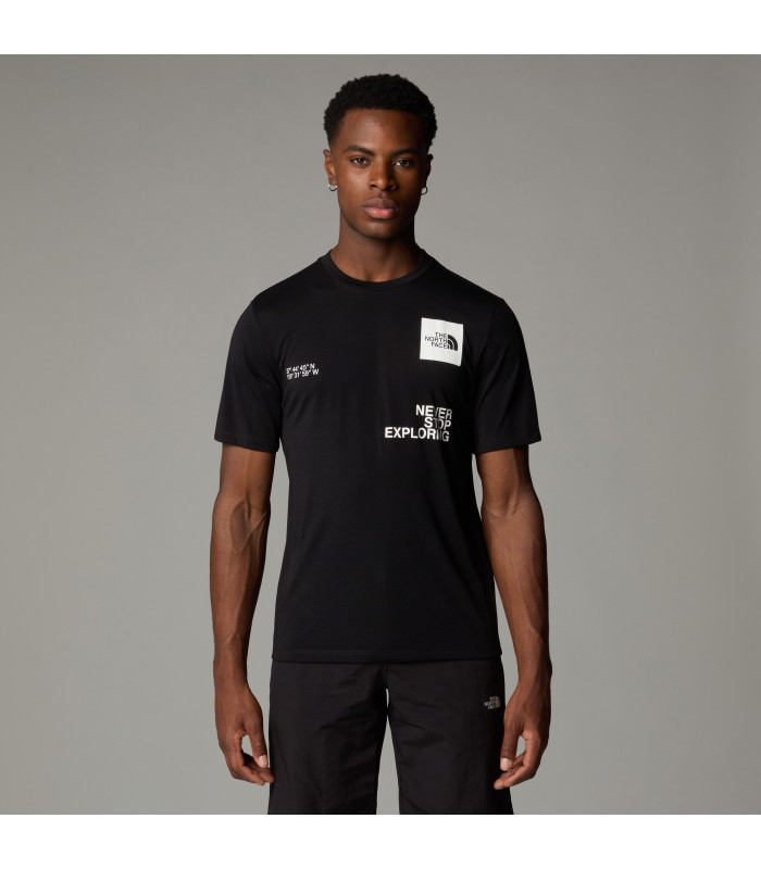 The North Face Ανδρικό Μπλουζάκι Mountain Foundation Coordinates Tee Black - tokatlis.gr