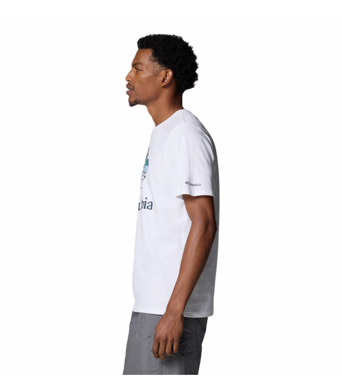 Columbia Ανδρικό Μπλουζάκι Rapid Ridge White, Heavenly Stacked Gem - tokatlis.gr