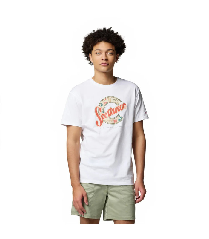Columbia Ανδρικό Μπλουζάκι Rapid Ridge Graphic Tee White, C Sportswear Explorer | tokatlis.gr
