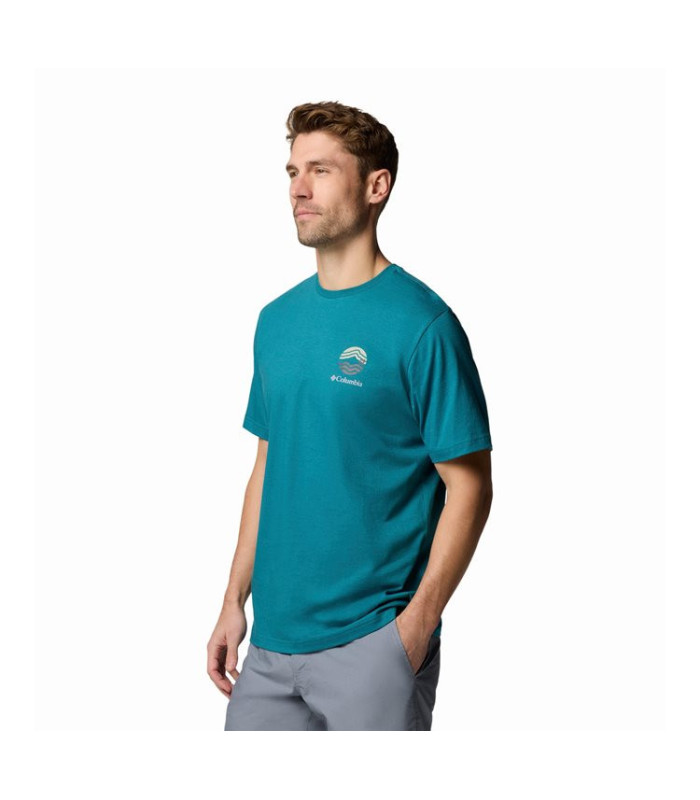Columbia Ανδρικό Μπλουζάκι Kettle River  Outdoor Tee River Blue, Circular Linescape - tokatlis.gr