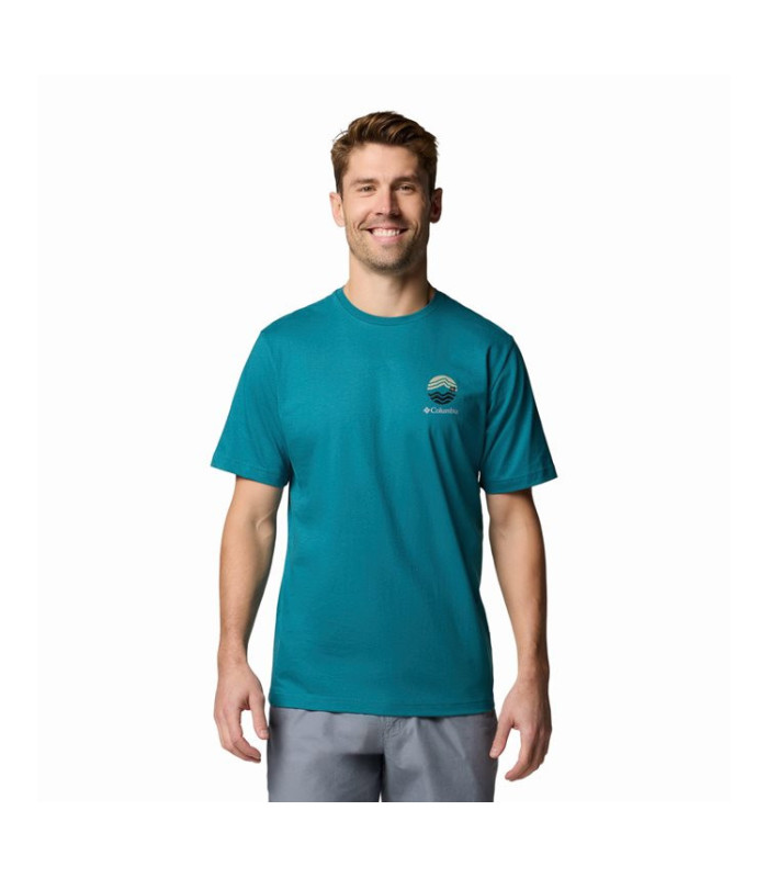 Columbia Ανδρικό Μπλουζάκι Kettle River  Outdoor Tee River Blue, Circular Linescape - tokatlis.gr