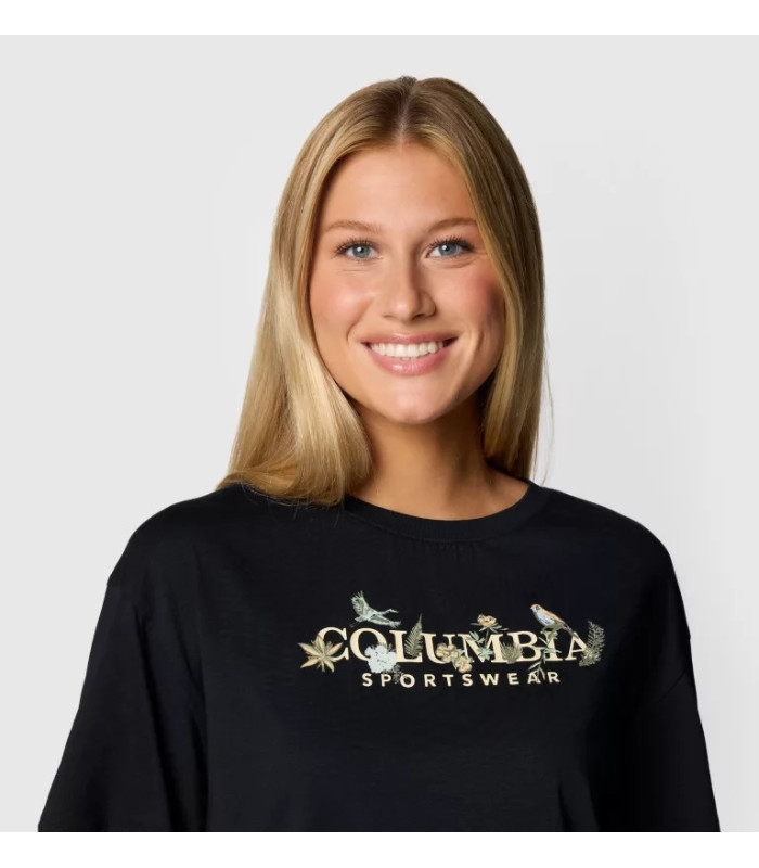 Columbia Γυναικείο Μπλουζάκι Rolling Bend  Graphic Relaxed Crop SS Black - tokatlis.gr