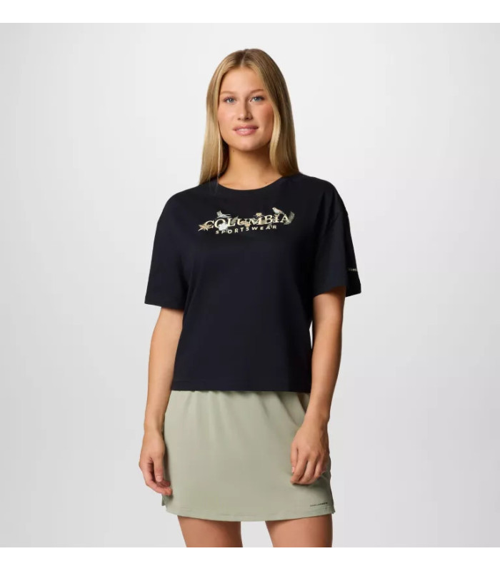 Columbia Γυναικείο Μπλουζάκι Rolling Bend  Graphic Relaxed Crop SS Black - tokatlis.gr