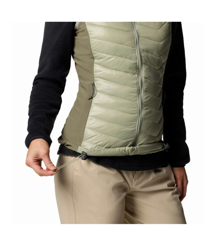 Columbia Γυναικείο Γιλέκο Powder Pass Hybrid Safari - Stone Green- tokatlis.gr