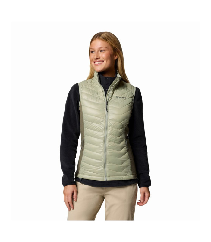 Columbia Γυναικείο Γιλέκο Powder Pass Hybrid Safari - Stone Green- tokatlis.gr