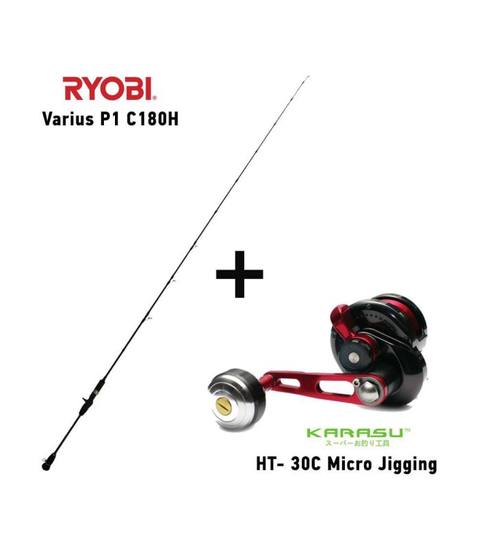 Combo Boat RYOBI VARIUS P1 C180 H+KARASU HT- 30C MICRO JIGGING - tokatlis.gr
