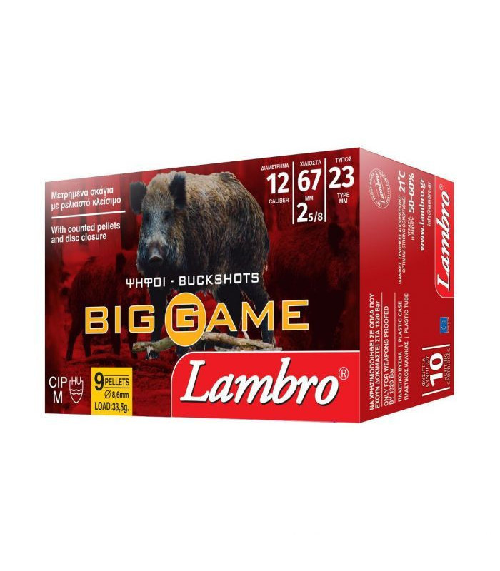 Φυσίγγια Lambro Big Game 9βολο 33.5gr (9×8,60mm) Cal.12 - tokatlis.gr
