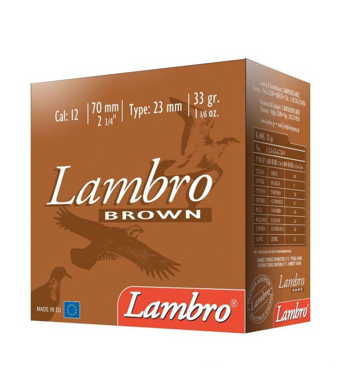 Φυσίγγια Lambro Brown 33gr Cal.12-  tokatlis.gr