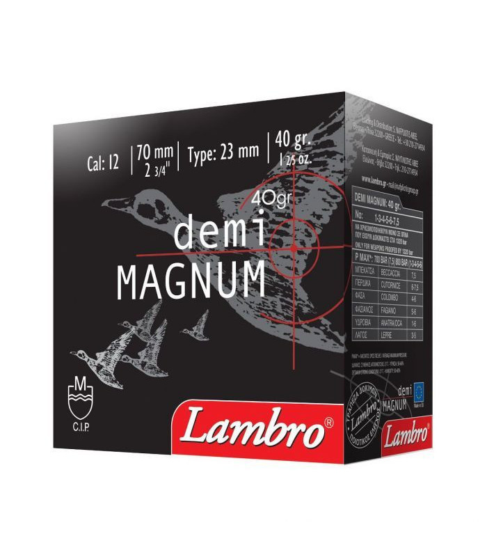 Φυσίγγια Lambro Demi Magnum 40gr Cal.12-  tokatlis.gr