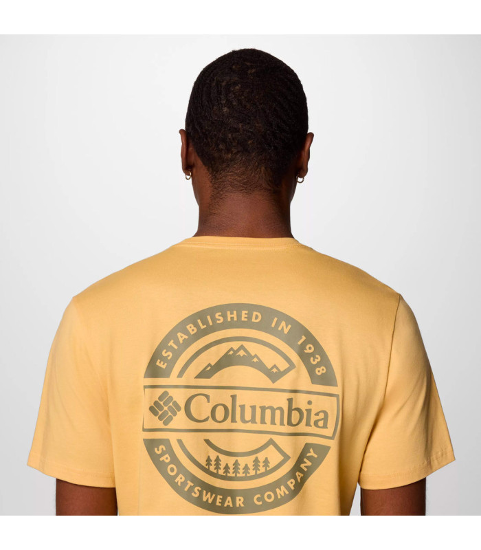 Columbia Ανδρικό Μπλουζακι Rapid Ridge  Back Graphic Tee II -Sand Dune, Button Badge - tokatlis.gr