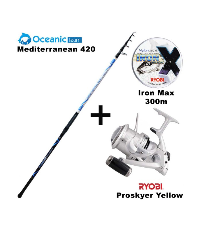 Combo Surf Casting Oceanic Team Mediterranean 420 + Ryobi Proskyer Yellow + Ryobi Iron 300m - tokatlis.gr