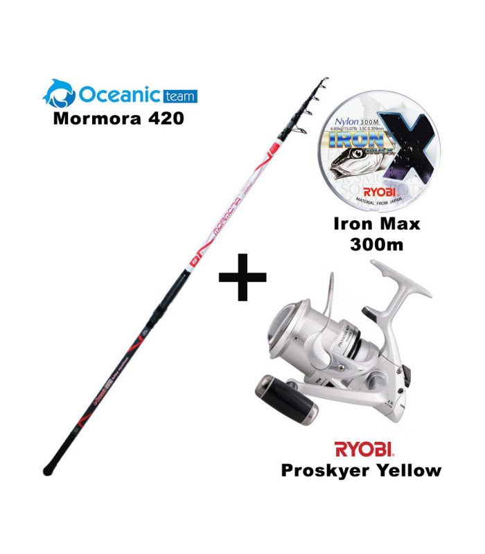 Combo Surf Casting Oceanic Team Mormora 420 + Ryobi Proskyer Yellow+ Ryobi Iron 300m - tokatlis.gr