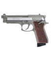 SA92 4.5mm CO2 Stainless/Wood Beretta Blowback Full Metal 1.25kg. 1.6J 314fps /C6 Swiss Arms France