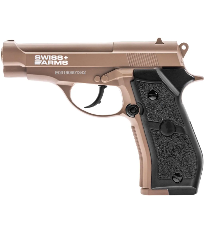 P84 Tan 4.5mm CO2 Full Metal Semi-Auto 2J 780gr. Polymer 20pellets /C12-3 , Cybergun France