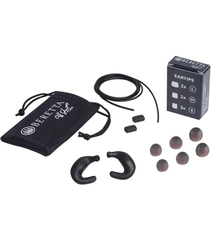 Ωτοασπίδες Beretta Mini E2 32dB SNR protection silicone confort (S, M, L) interchangeable ear plugs Black