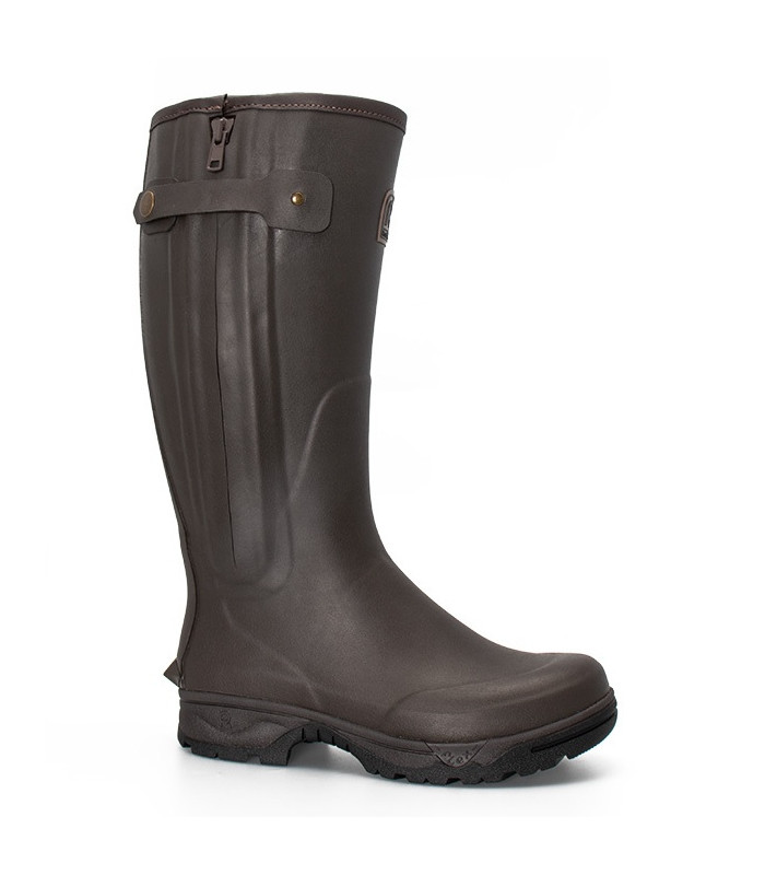 Veneur Neo Zip Brown Rubber R&aposGrip Neoprene Lining multi-activite, γαλότσα Rouchette France