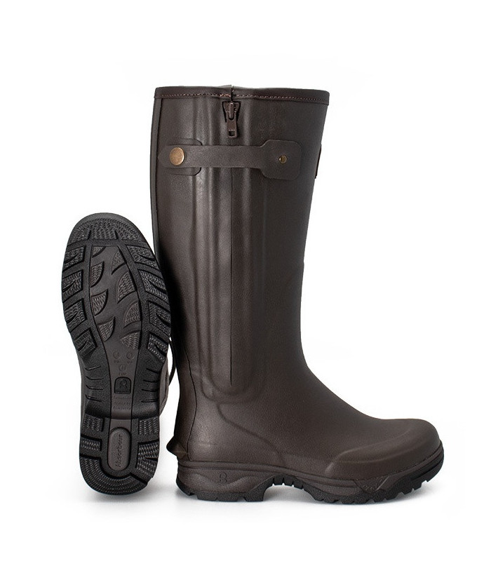 Veneur Neo Zip Brown Rubber R&aposGrip Neoprene Lining multi-activite, γαλότσα Rouchette France