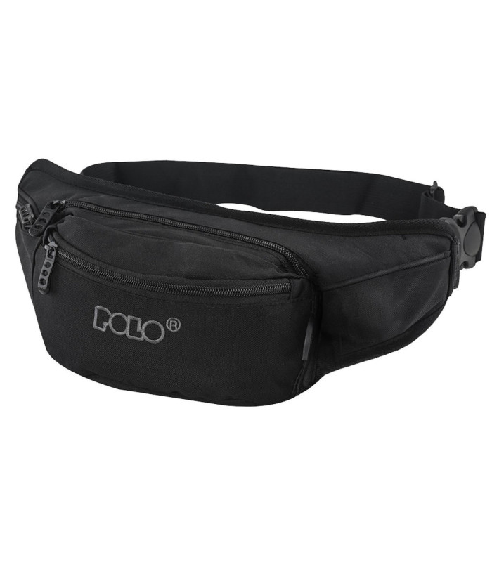 Polo Ανδρικό Τσαντάκι Μέσης Μαύρο -tokatlis.gr