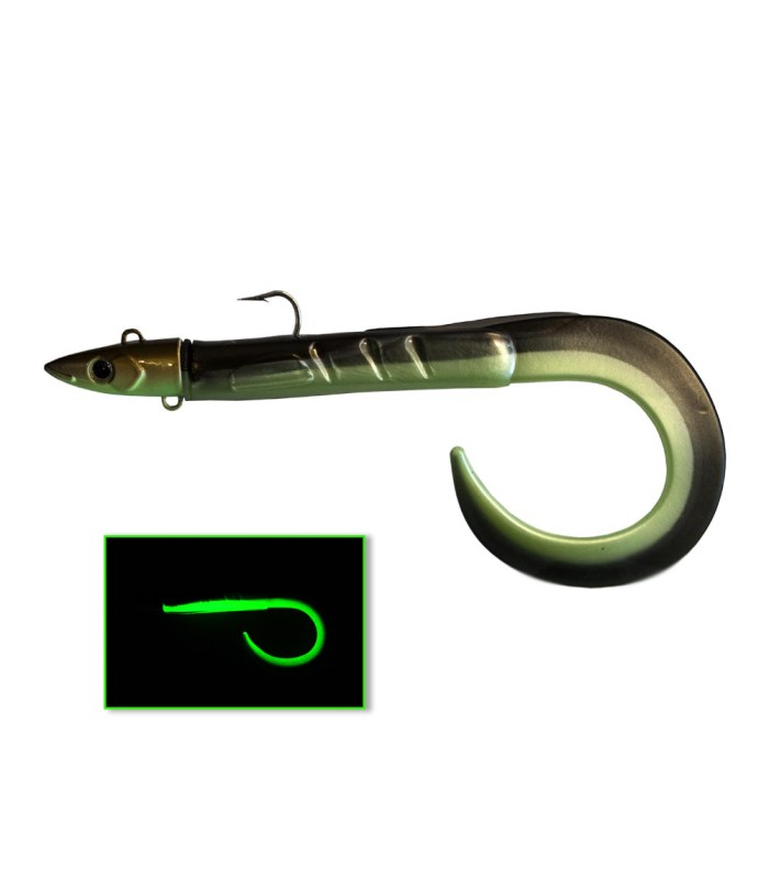 Soul Lures Snipe Eel Combo - Χελάκι 38cm/160gr - 15 Khaki / Luminous Green - tokatlis.gr