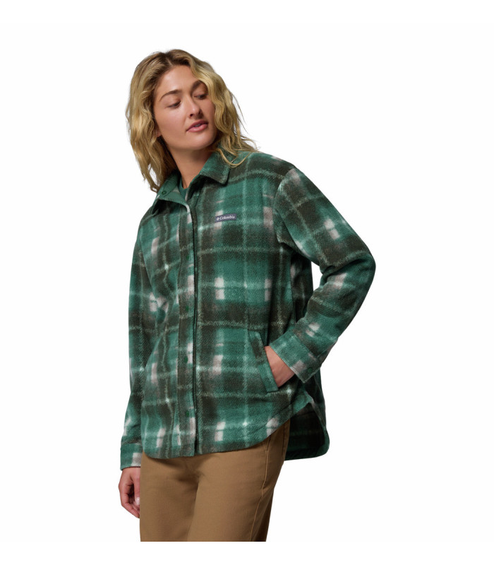 Columbia Γυναικεία Μπλούζα Benton Springs™ Shirt Jacket II Rain Forest Omblur- tokatlis.gr