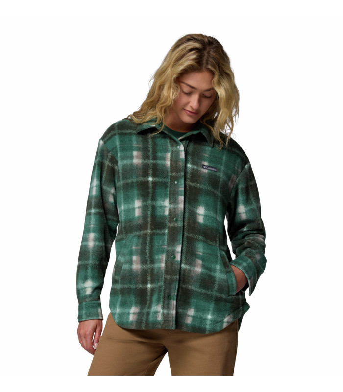 Columbia Γυναικεία Μπλούζα Benton Springs Shirt Jacket II Rain Forest Omblur- tokatlis.gr
