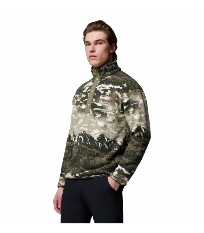 Columbia Ανδρική Μπλούζα Helvetia II Printed Half Snap Fleece Safari Sisters- tokatlis.gr