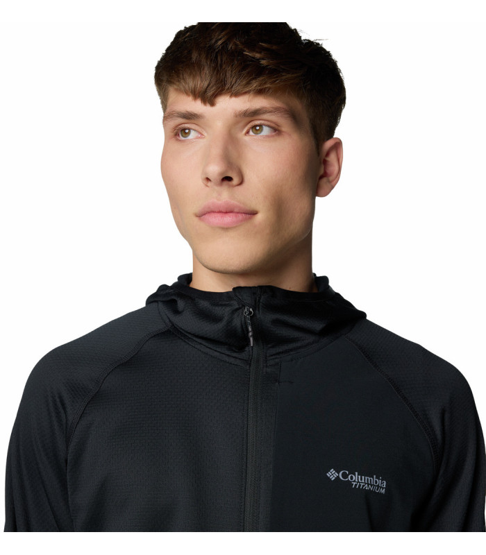 Columbia Ανδρική Ζακέτα Triple Canyon Grid Fleece Hooded FZ II Black- tokatlis.gr