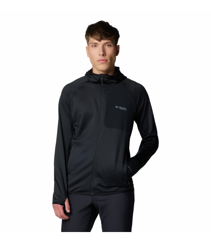 Columbia Ανδρική Ζακέτα Triple Canyon Grid Fleece Hooded FZ II Black- tokatlis.gr