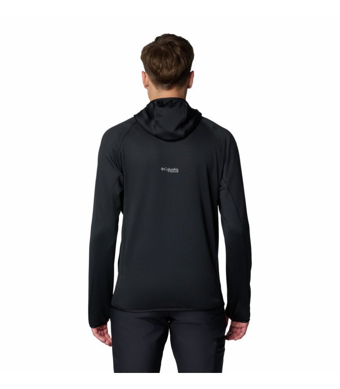 Columbia Ανδρική Ζακέτα Triple Canyon Grid Fleece Hooded FZ II Black- tokatlis.gr