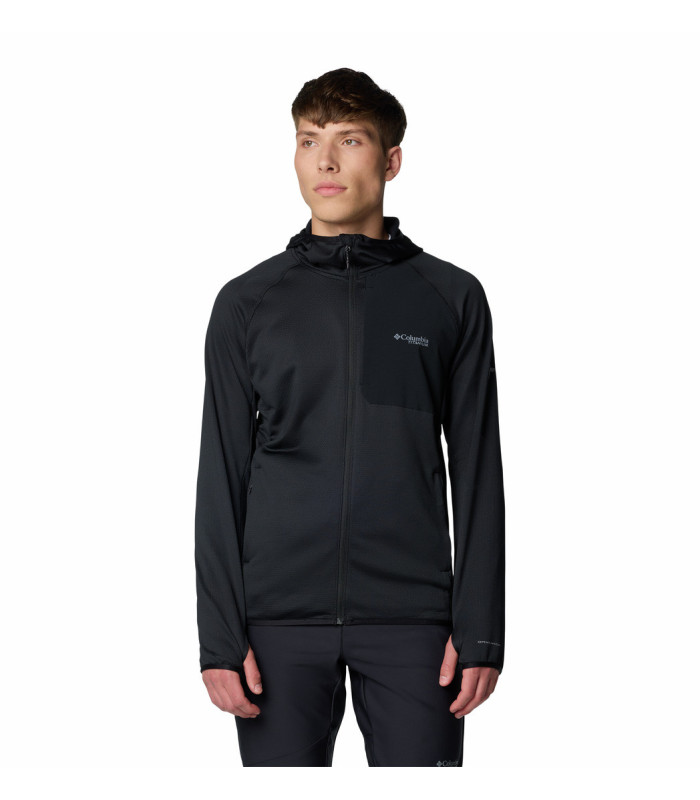 Columbia Ανδρική Ζακέτα Triple Canyon Grid Fleece Hooded FZ II Black- tokatlis.gr