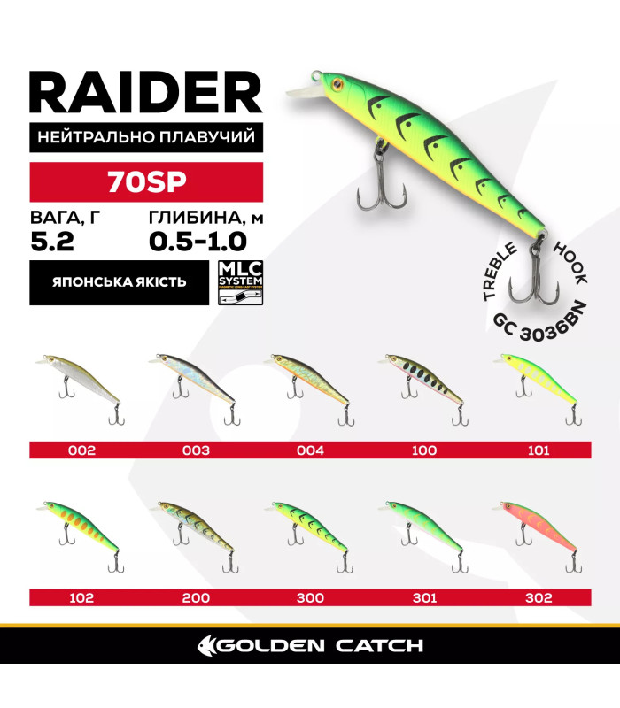 Golden Catch Hard Lure Raider 70SP