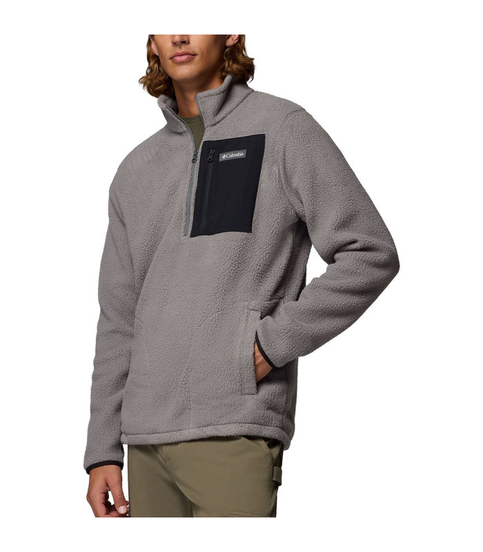 Columbia Ανδρική Μπλούζα Jasper Ridge Pebbled Half Zip Fleece City Grey, Black- tokatlis.gr