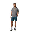 Columbia Zero Rules Light SS Graphic Crew City Grey, Scripted Peaks
