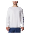 Columbia Ανδρική Μπλούζα  PFG Terminal Tackle White, Nightshade Logo