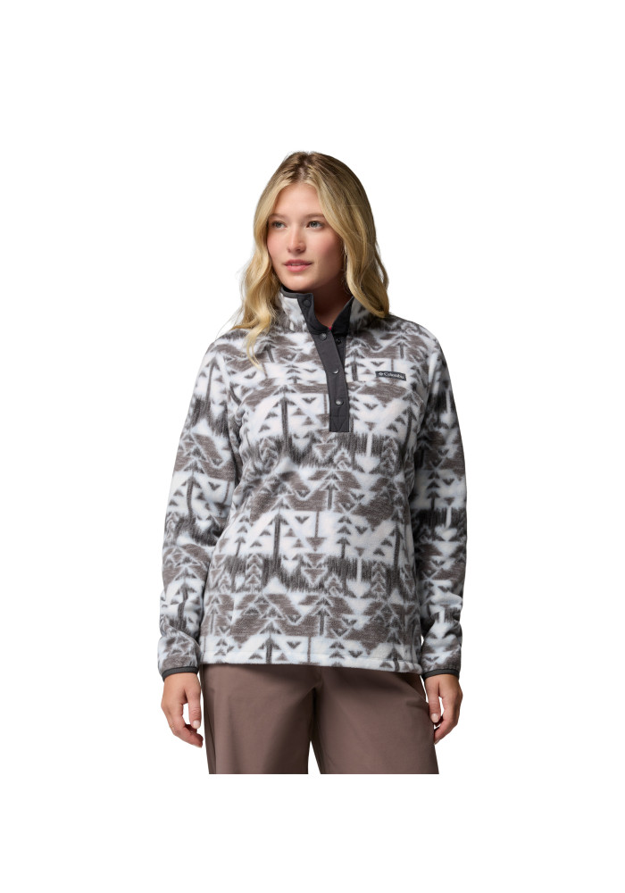 Γυναικεία μπλούζα fleece Columbia Benton Springs™ Printed Half Snap Fleece με τύπωμα Sketchup και ψηλό γιακά