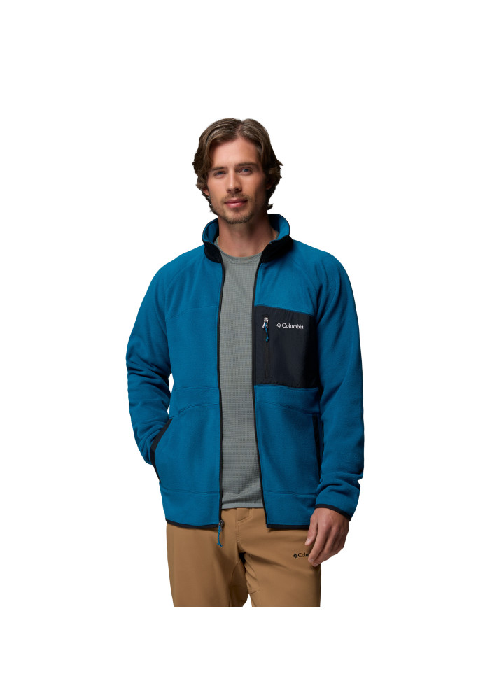Ανδρική τεχνική ζακέτα fleece Columbia Fast Trek™ Overlay Fleece Jacket με νάιλον ενίσχυση στο στήθος και ψηλό γιακά