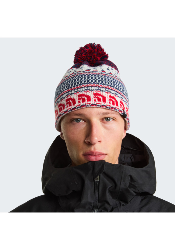 Χειμερινός unisex πλεκτός σκούφος The North Face Cabin Ski Tuke Beanie με σχέδιο ζακάρ και αποσπώμενο πον-πον