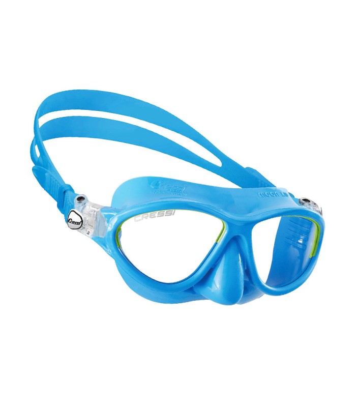 Cressi Moon Kid Silicone Mask Light Blue/Frame Lime - tokatlis.gr