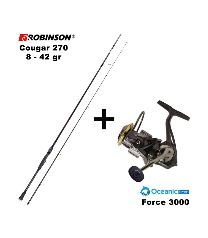 Combo Spinning Robinson Cougar Zander Jig 270 / 8 - 42gr + Oceanic Team Force 3000 - tokatlis.gr