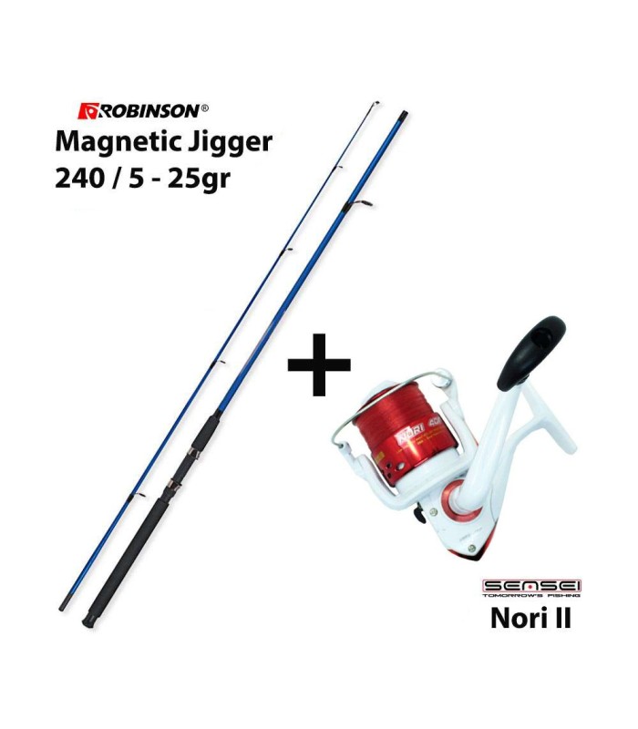Combo Spinning Robinson Magnetic Jigger 240 / 5 - 25gr + Sensei Nori II 20 - tokatlis.gr