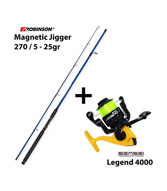 Combo Spinning Robinson Magnetic Jigger 270 / 5 - 25gr + Sensei Legend 4000 - tokatlis.gr