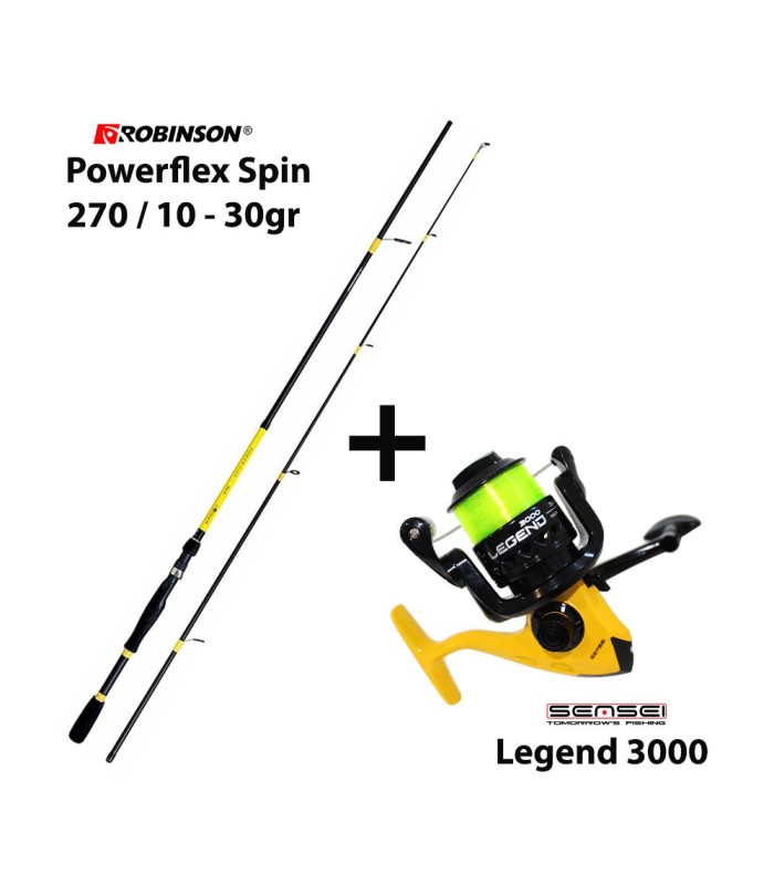 Combo Spinning Robinson Powerflex Spin 270 / 10 - 30 gr + Sensei Legend 3000 - tokatlis.gr